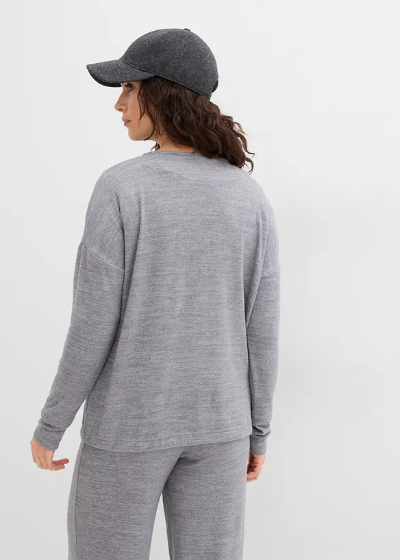 Felpa oversize effetto maglia, bonprix