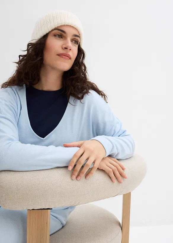 Felpa oversize effetto maglia, bonprix