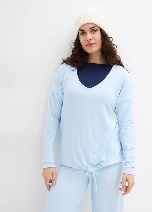 Felpa oversize effetto maglia, bonprix