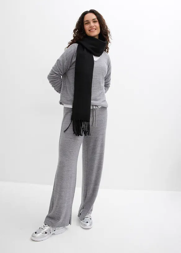 Pantaloni in jersey effetto maglia, bonprix