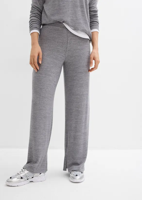 Pantaloni in jersey effetto maglia, bonprix