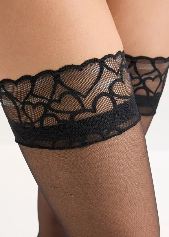 Autoreggenti con pizzo 20 den, bonprix