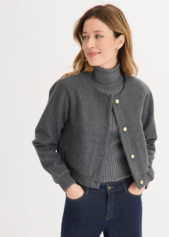 Bomber in boucl&eacute; morbido, bonprix