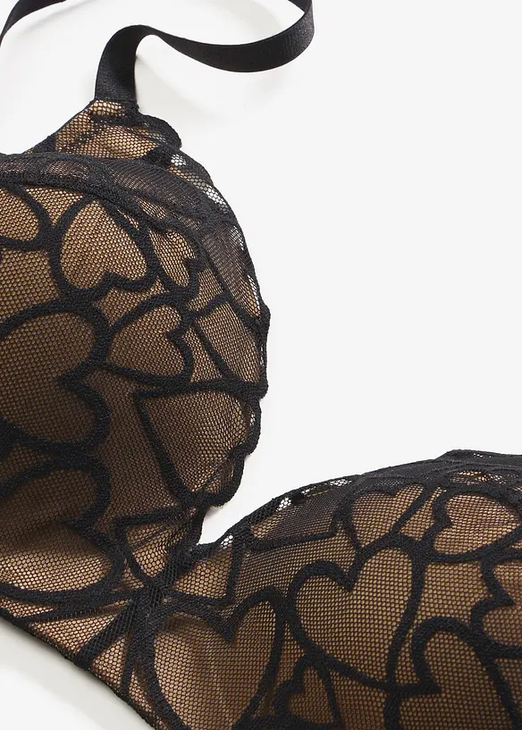 Reggiseno senza ferretto con coppe preformate e pizzo a cuoricini, bonprix