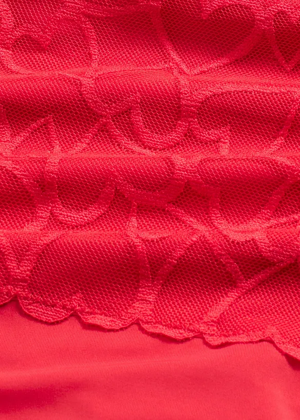 Perizoma con pizzo a cuoricini ed effetto modellante medio, bonprix