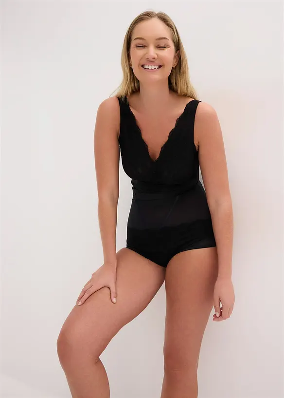 Body con pizzo ed effetto modellante leggero, bonprix