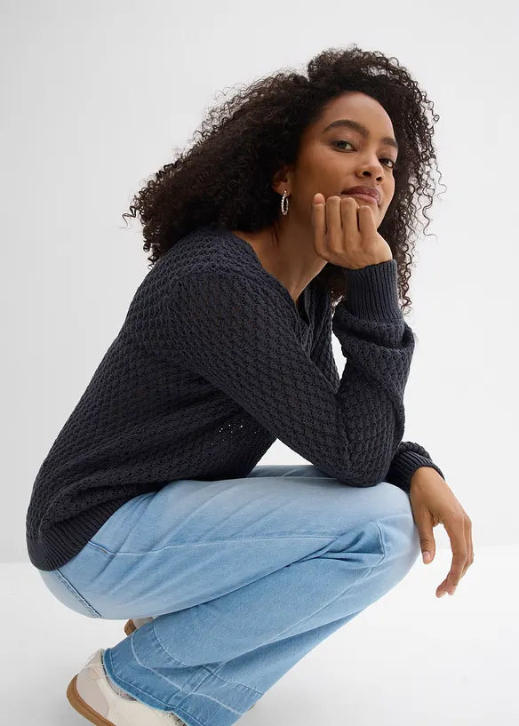 Maglione in misto cotone, bonprix