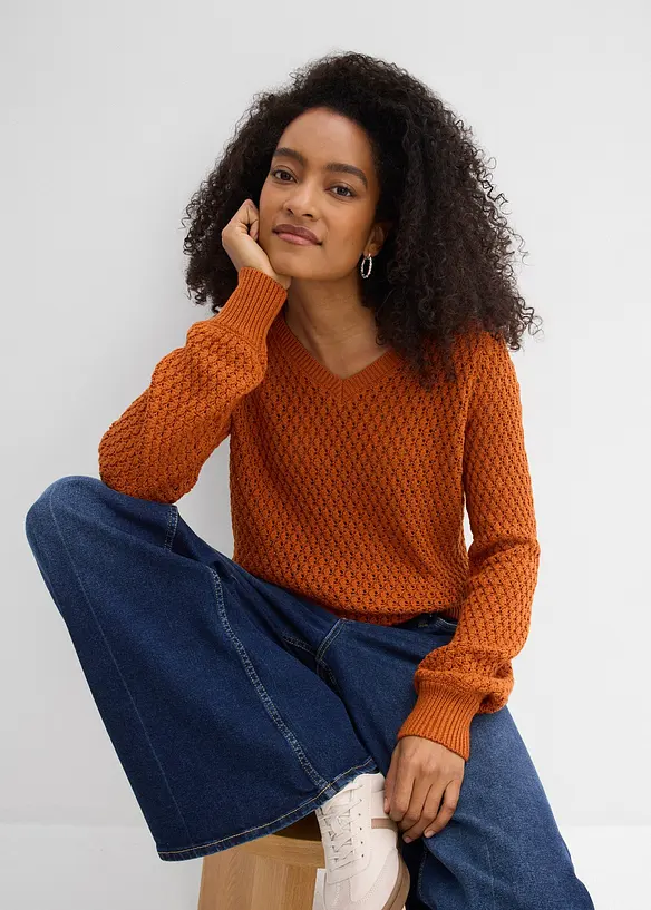 Maglione in misto cotone, bonprix