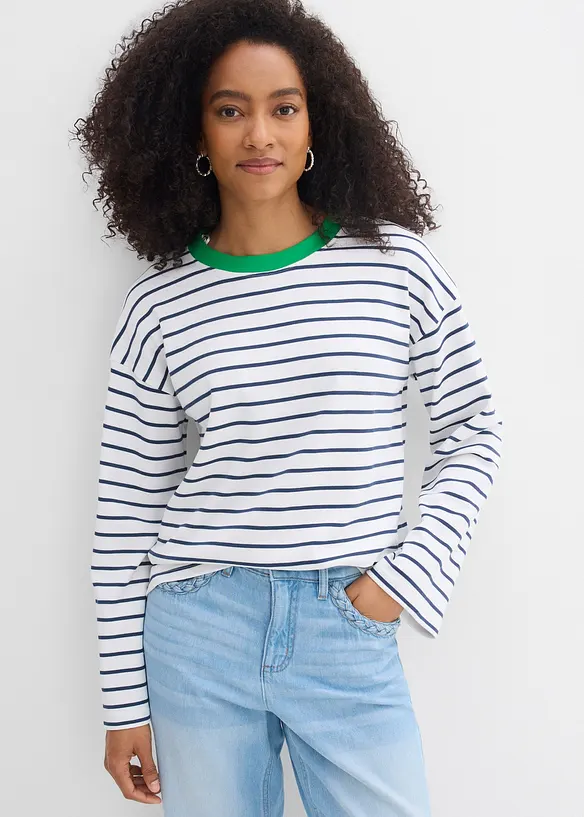 Maglia a maniche lunghe in puro cotone biologico, bonprix