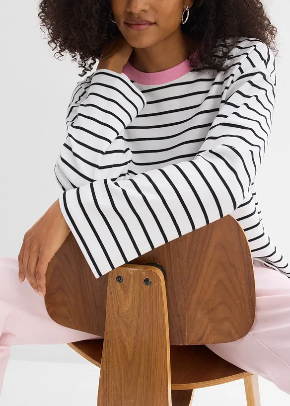 Maglia a maniche lunghe in puro cotone biologico, bonprix