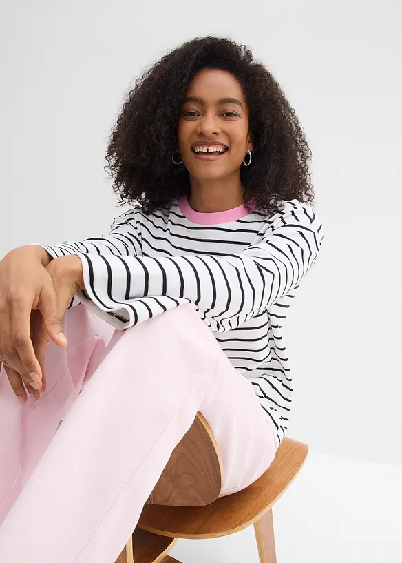 Maglia a maniche lunghe in puro cotone biologico, bonprix