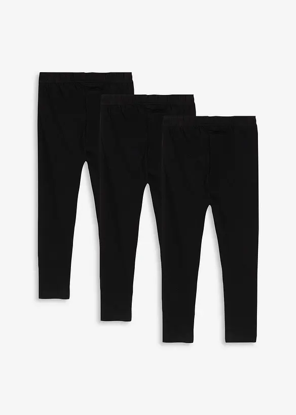 Leggings elasticizzati in misto cotone biologico (pacco da 3), bonprix