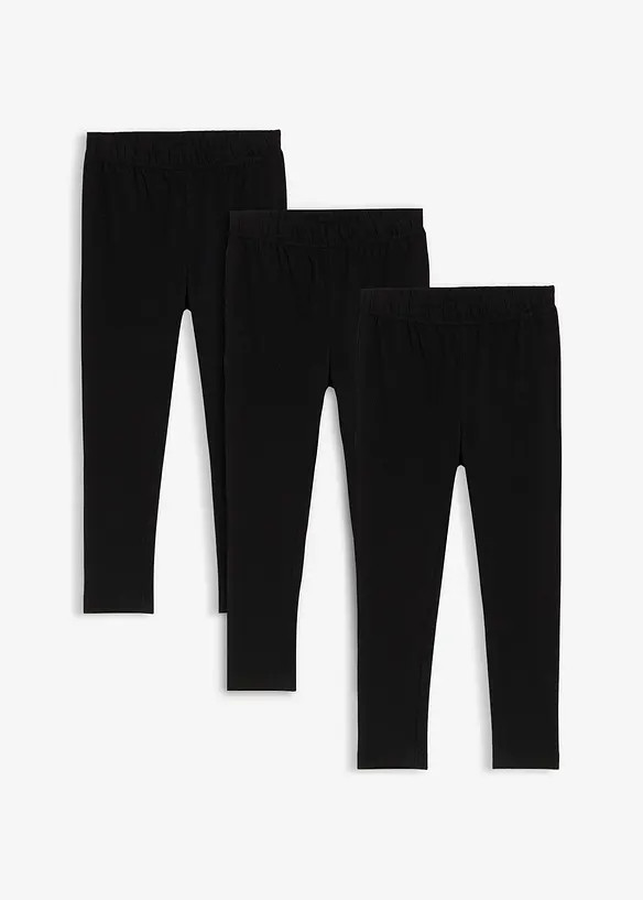 Leggings elasticizzati in misto cotone biologico (pacco da 3), bonprix
