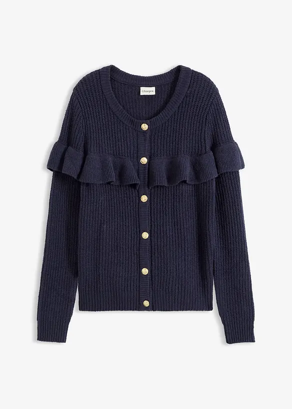 Cardigan in filato fine di misto cotone, bonprix