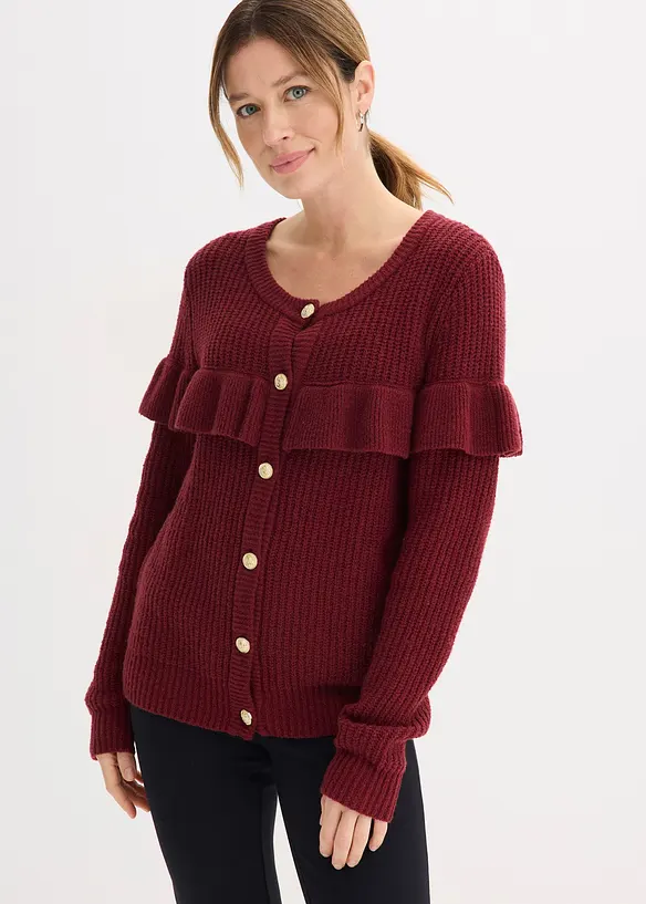 Cardigan in filato fine di misto cotone, bonprix