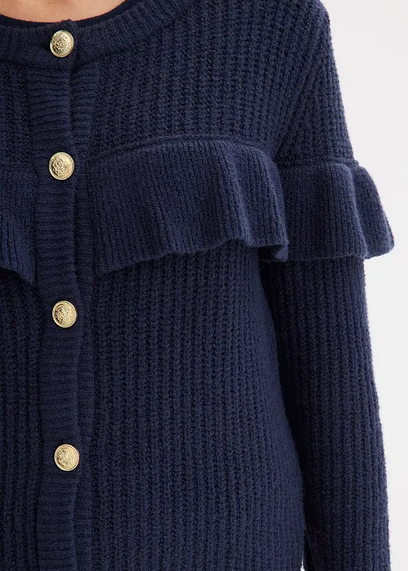 Cardigan in filato fine di misto cotone, bonprix