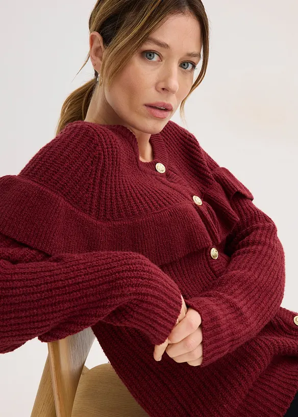 Cardigan in filato fine di misto cotone, bonprix