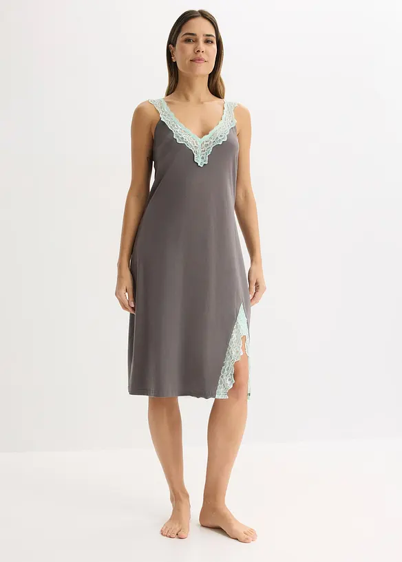 Camicia da notte con viscosa e pizzo, bonprix