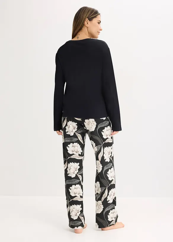 Pigiama a gamba larga in misto viscosa, bonprix