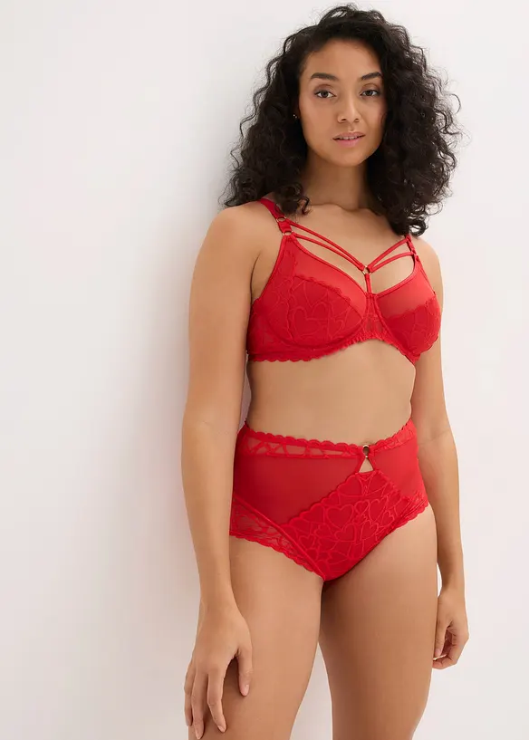 Panty a vita alta con pizzo a cuoricini, bonprix