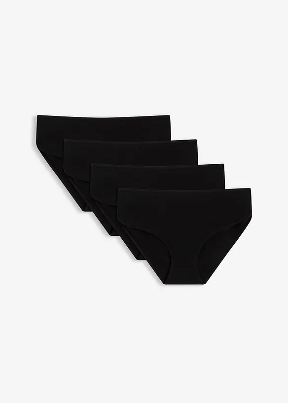 Culotte a vita alta con cotone biologico (pacco da 4), bonprix