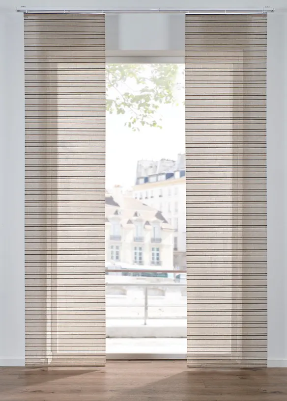 Tenda a pannello trasparente con fibra di lino (pacco da 1), bonprix