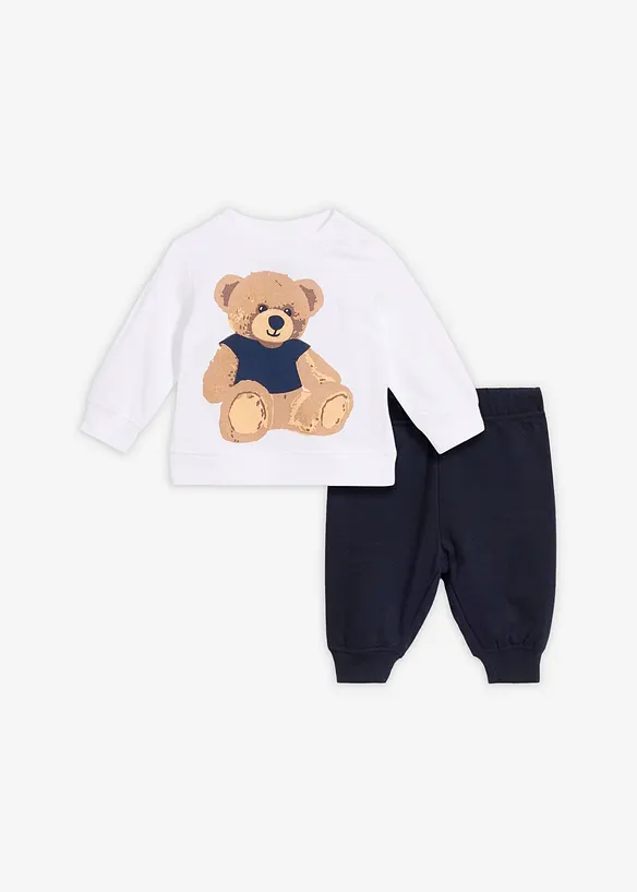 Maglia con inserto teddy e pantaloni (set 2 pezzi), bonprix