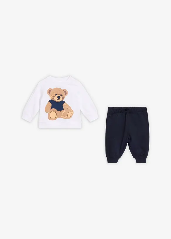 Maglia con inserto teddy e pantaloni (set 2 pezzi), bonprix
