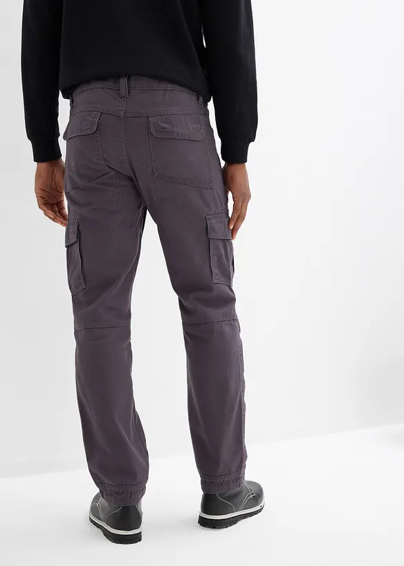 Pantaloni cargo in puro cotone relaxed fit, straight, bonprix