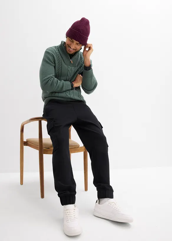 Pantaloni da jogging con tasche cargo, loose fit, bonprix