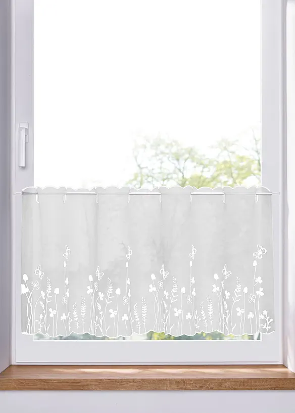 Tenda a vetro con fiori ricamati, bonprix