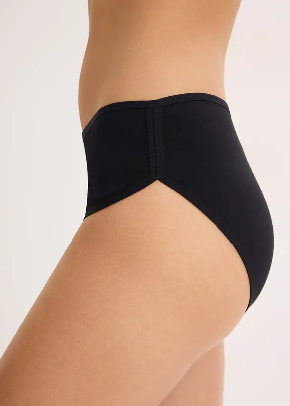 Culotte a vita alta con cotone biologico (pacco da 4), bonprix