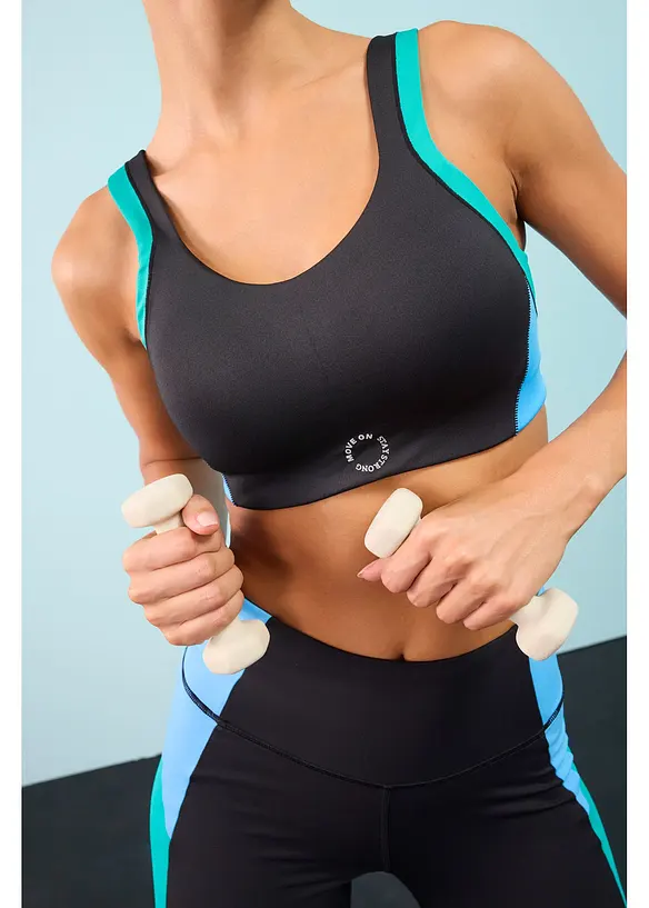 Reggiseno sportivo imbottito con sostegno medio, bonprix