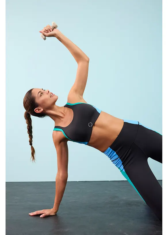 Reggiseno sportivo imbottito con sostegno medio, bonprix