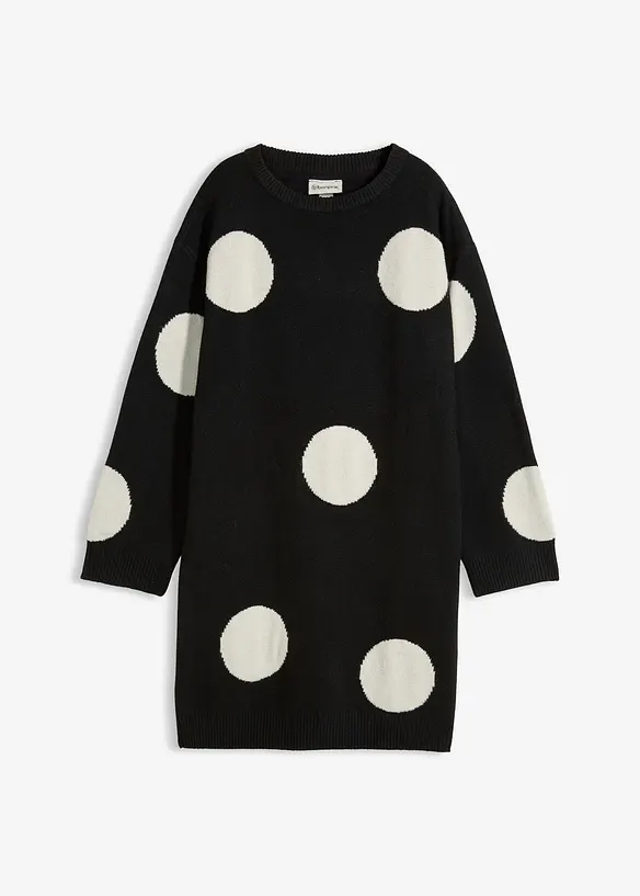 Abito oversize in maglia a pois, bonprix