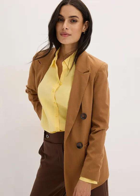 Camicia elasticizzata a maniche lunghe, bonprix