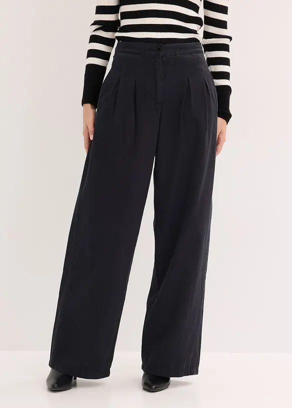 Pantaloni con pinces in puro cotone, bonprix