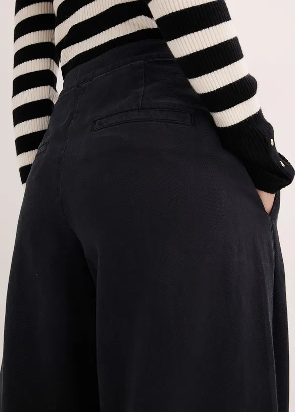 Pantaloni con pinces in puro cotone, bonprix