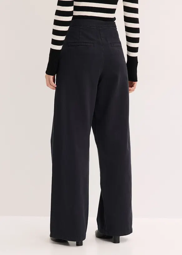 Pantaloni con pinces in puro cotone, bonprix