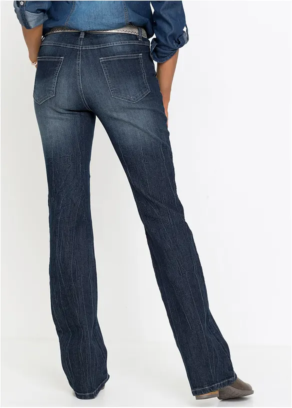 Jeans bootcut elasticizzati confortevoli, vita alta, bonprix