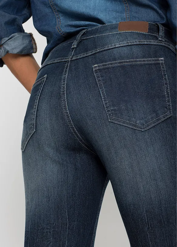 Jeans bootcut elasticizzati confortevoli, vita alta, bonprix