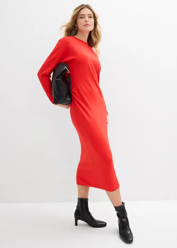 Abito midi in morbido punto di Roma, bonprix