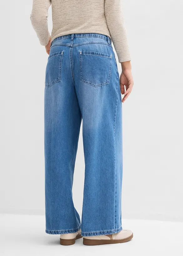 Jeans wide leg, vita media, bonprix