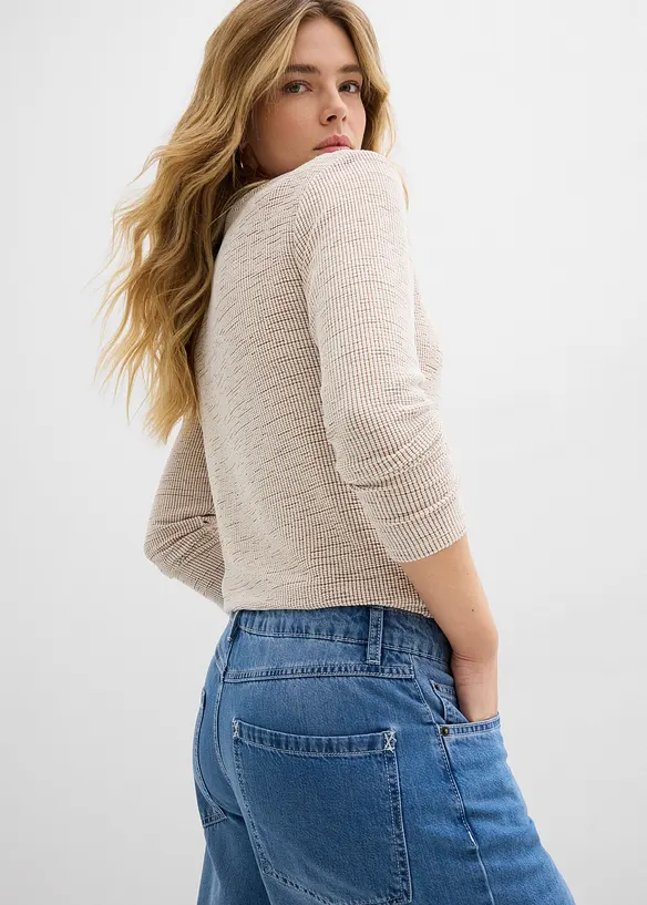 Jeans wide leg, vita media, bonprix