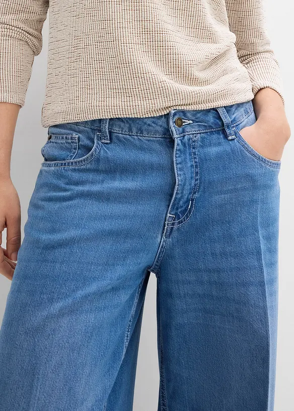 Jeans wide leg, vita media, bonprix