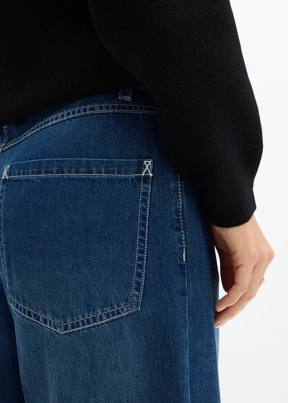 Jeans wide leg, vita media, bonprix