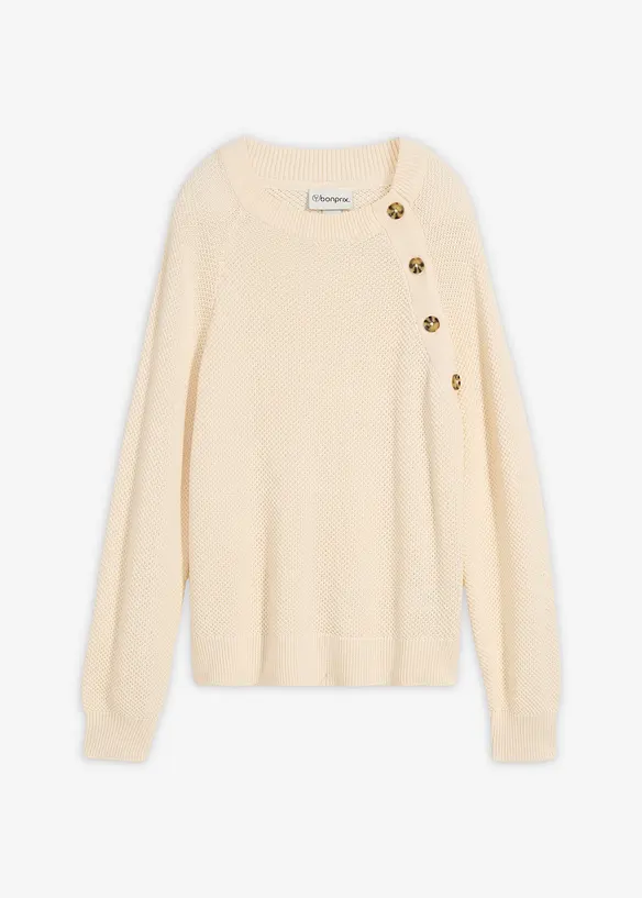 Maglione in  filato grosso con bottoni, bonprix