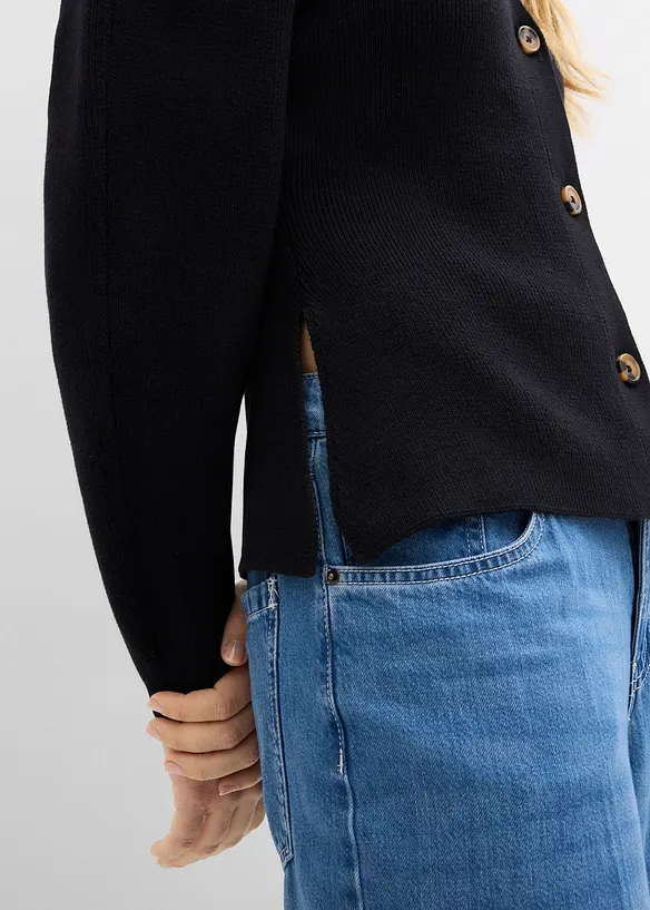 Cardigan in filato fine di misto cotone, bonprix