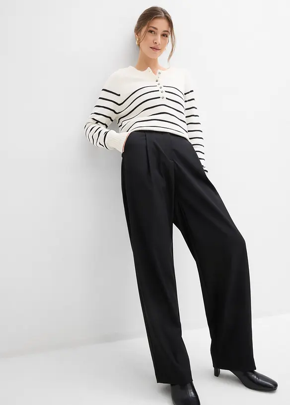 Pantaloni barrel a vita alta, bonprix