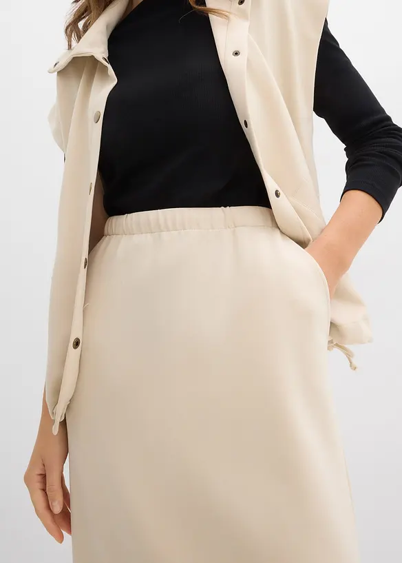 Gonna midi effetto neoprene, bonprix